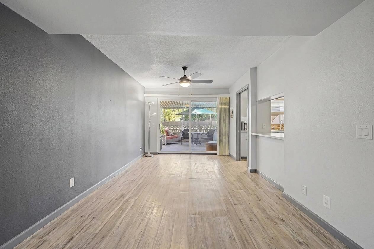 Main living space looking toward the covered patio