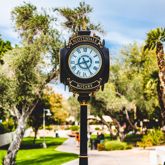 The Scottsdale Rotary clock in Old Town Scottsdale, Arizona