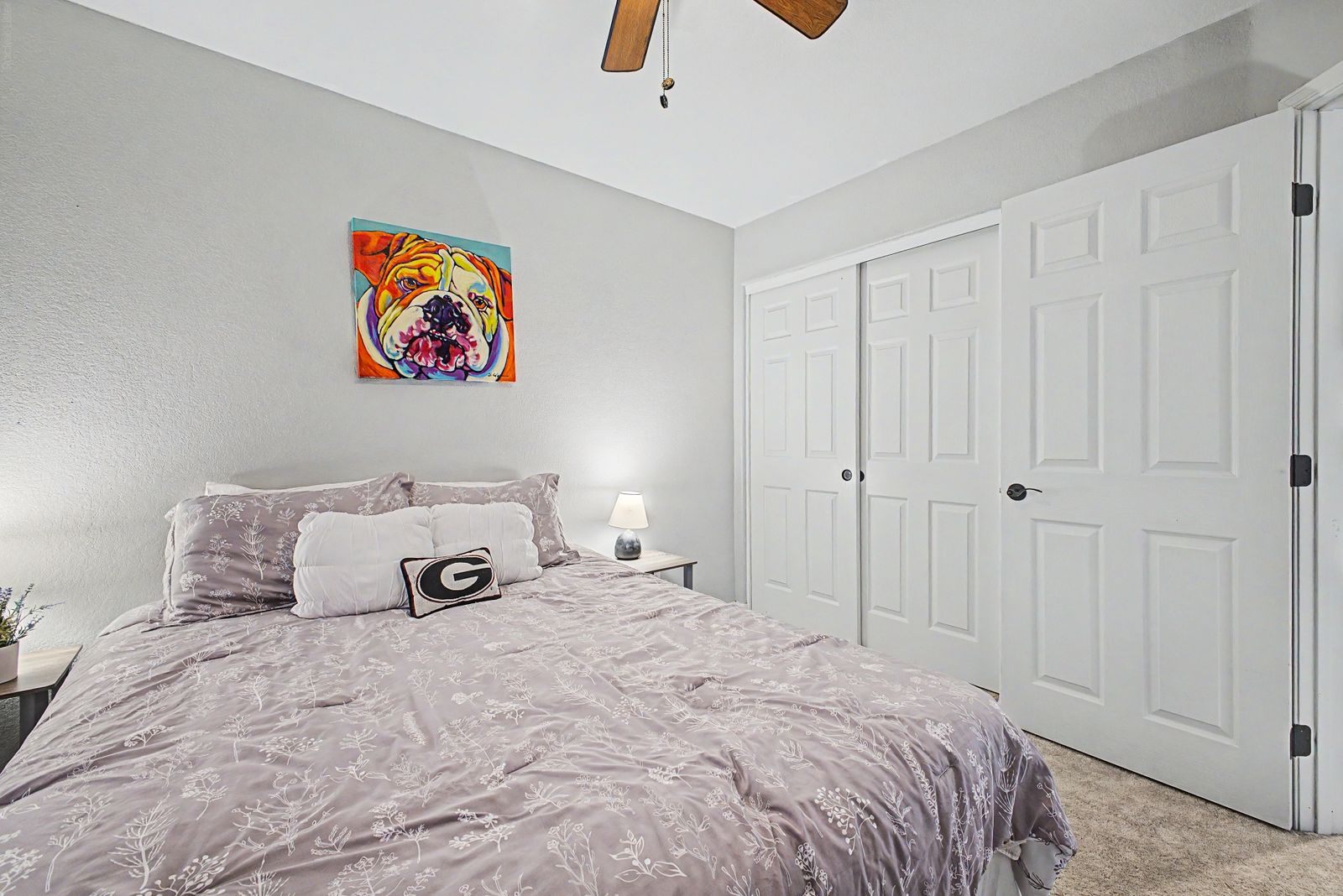Guest bedroom with double closet