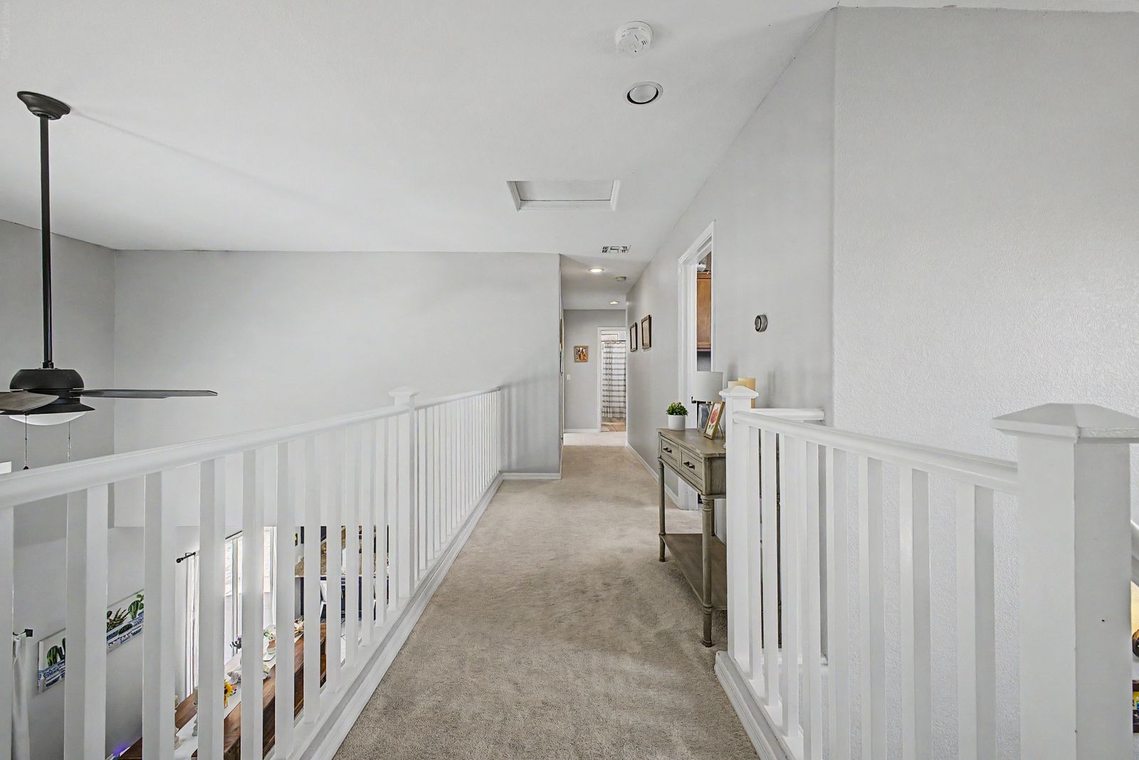 Upstairs loft hallway overlooking the great room