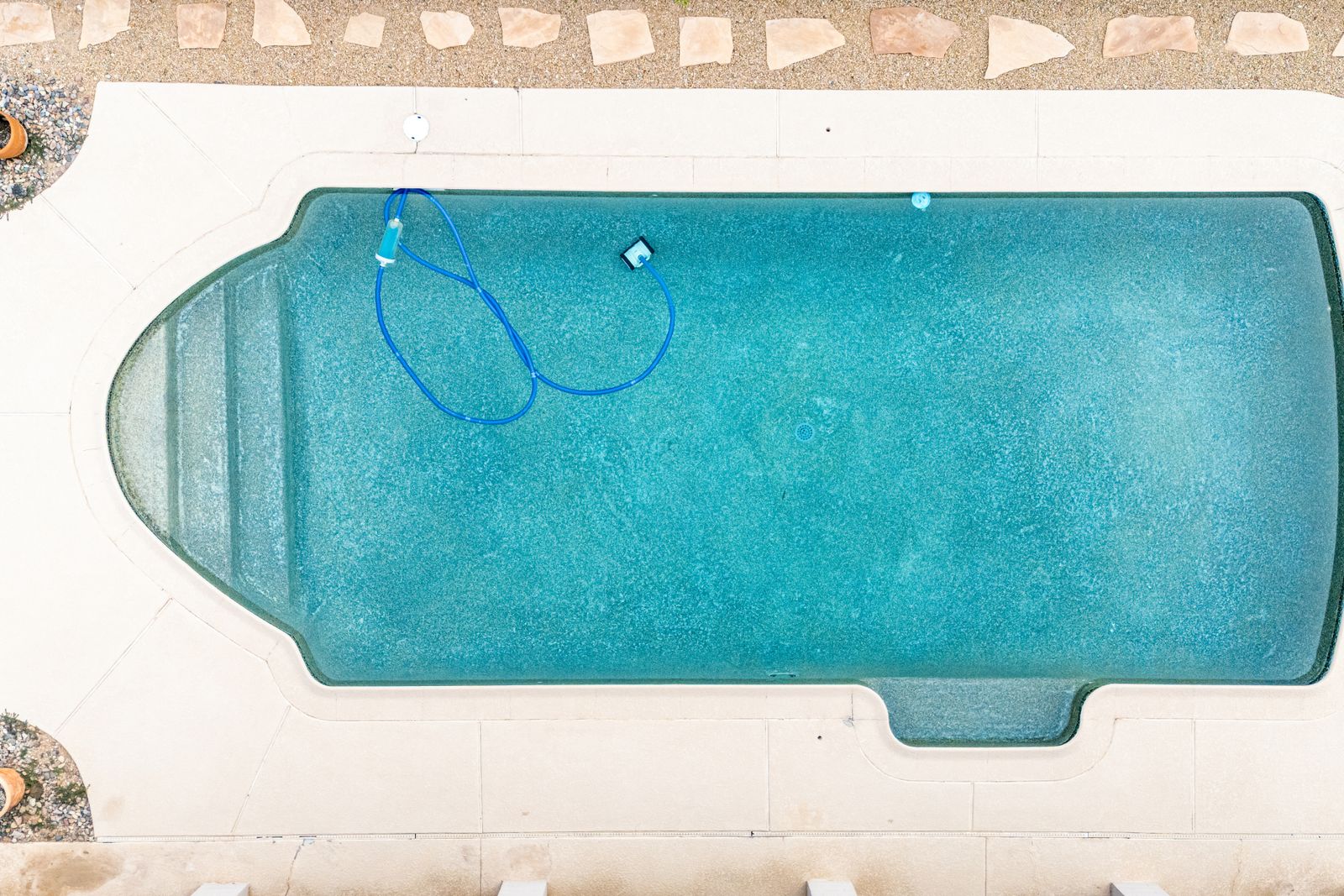 Close overhead view of the pool