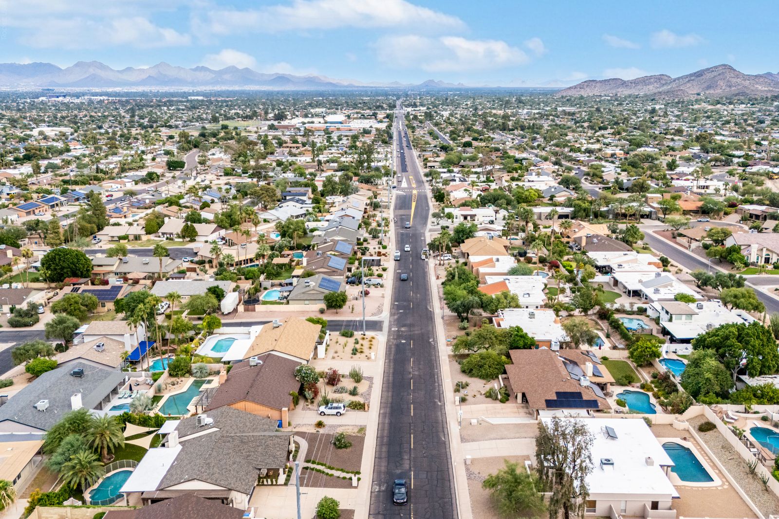 Aerial view down Shea Boulevard